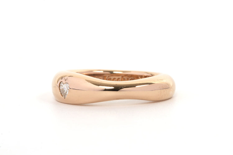 Bague 51 Bague contemporaine en or jaune 18 carats sertie d'un diamant 58 Facettes 21851