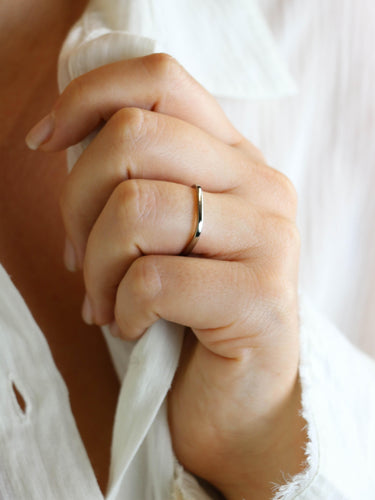 Bague 49 DINH VAN Alliance carrée or blanc 58 Facettes 1206.1