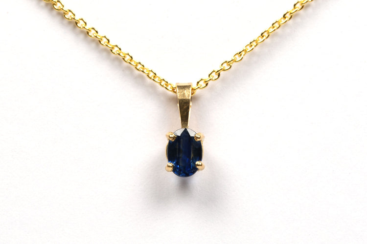 Pendentif Pendentif contemporain en or jaune serti d'un saphir 58 Facettes B440