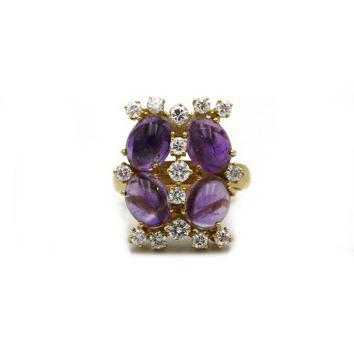 Bague 59 Bague - Or, améthystes et diamants 58 Facettes 250184R