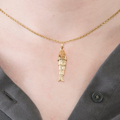 Pendentif Pendentif poisson articulé en or jaune 58 Facettes MEA43007