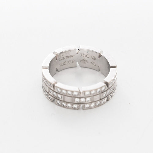 Bague 49 CARTIER - Bague Tank or blanc et diamants 58 Facettes 89048