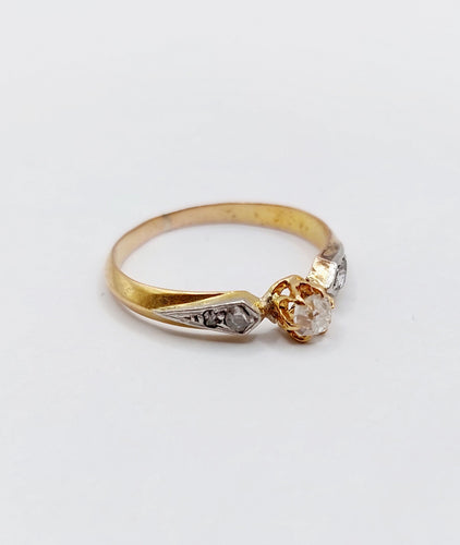 Bague 49.5 Bague antique or rose diamant taille ancienne (circa 1900) 58 Facettes A05142