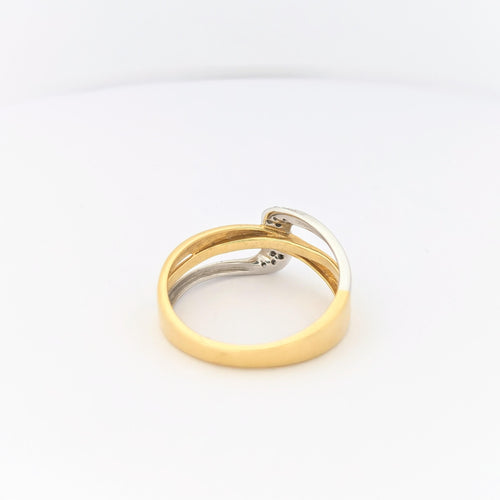 2-tonet gull- og diamantring