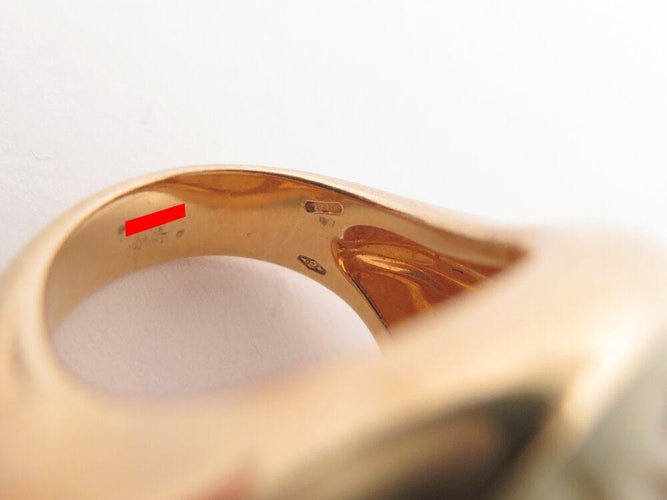 Bague 55 bague POMELLATO victoria engraved t55 en or jaune 18k agate & diamant 58 Facettes 268834