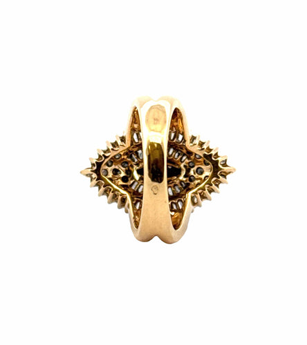 Bague 53 Bague vintage forme marquise or et diamants 58 Facettes