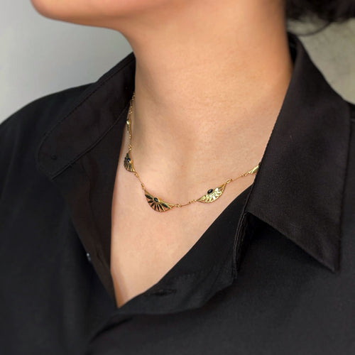 Collier Collier Draperie - Or et Saphirs 58 Facettes 240371R