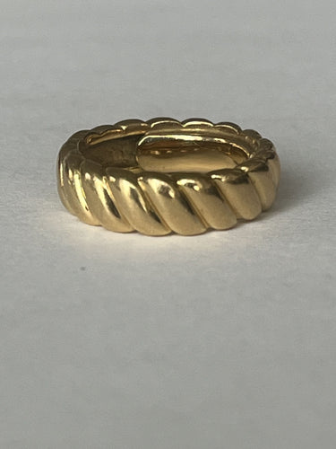 Bague 44.5 Bague Bandeau Or Jaune Tressé 58 Facettes LOT 6103