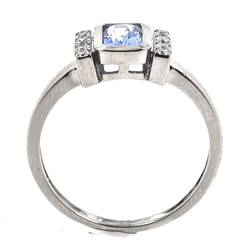 Bague Bague en or avec saphir bleu de Ceylan sans chaleur et diamants 58 Facettes AO-0011