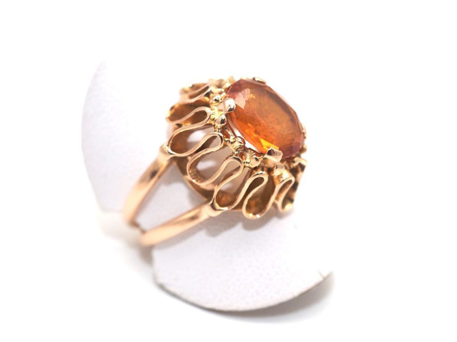 Pierścionek koktajlowy ze złota próby 750 i cytrynu