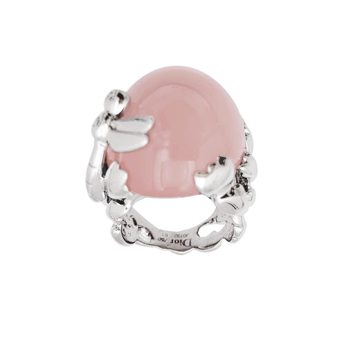 Anello 51 Anello Dior, "Gourmande" in oro bianco, quarzo rosa e diamanti. 58 Facettes 35350