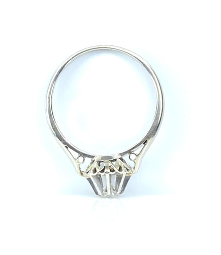 Bague 54 Bague solitaire or blanc et platine, diamant 0,10 carat 58 Facettes AB622