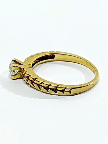 Bague 53 Bague Solitaire Or Jaune Diamant 0.30ct 58 Facettes 3022/1