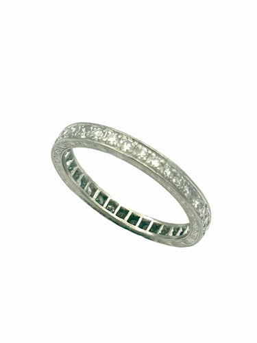 Bague 59 Alliance or blanc  et Diamants 58 Facettes