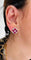 Boucles d'Oreille 8 Rubis Taille "coeur",  Diamants, Or 18 Carat 58 Facettes 7831 A