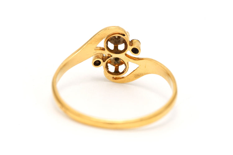 Bague 56 Bague Art Nouveau or jaune diamants 58 Facettes B331