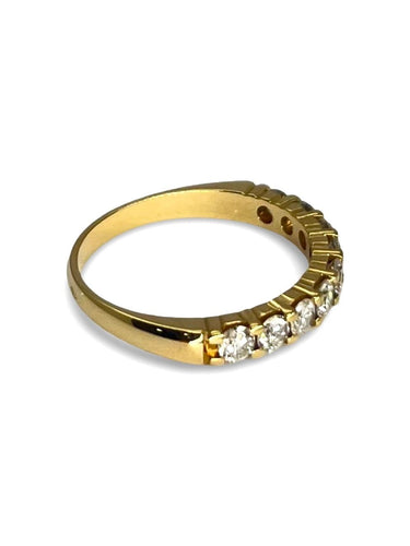 Bague 53 Demi-alliance or jaune et diamants 0,72 ct 58 Facettes 00066601