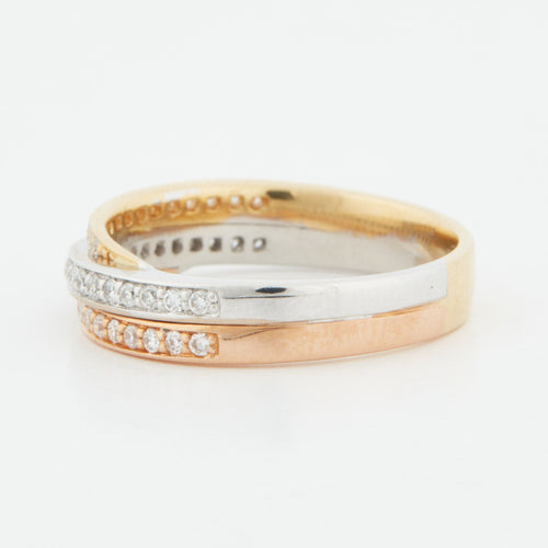 Bague 52 BAGUE 3 OR 18 CARATS 58 Facettes REF 9041/19