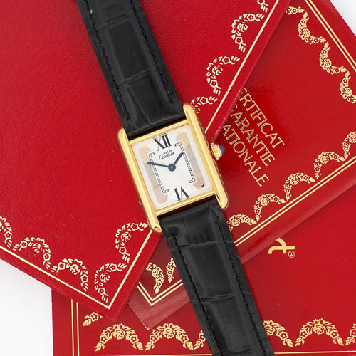 Cartier Tank Must - Ivory trinity dial - SM 58 Facettes