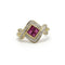 Bague 52.5 Bague rétro - Or jaune, Diamants & Saphirs roses 58 Facettes 250434R