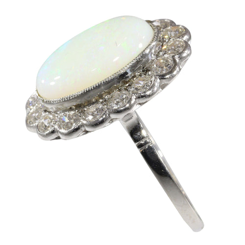 Bague 60 Élégance classique : l'attrait intemporel d'une bague opale vintage des années 1950 58 Facettes 17226-0017