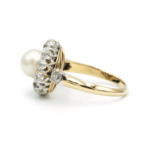 Bague 58 Bague or jaune, platine et diamants 58 Facettes 1062