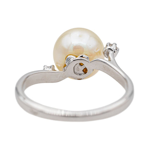 Bague 48.5 Bague Perle Or blanc Diamant, Perle 58 Facettes 3837302RV