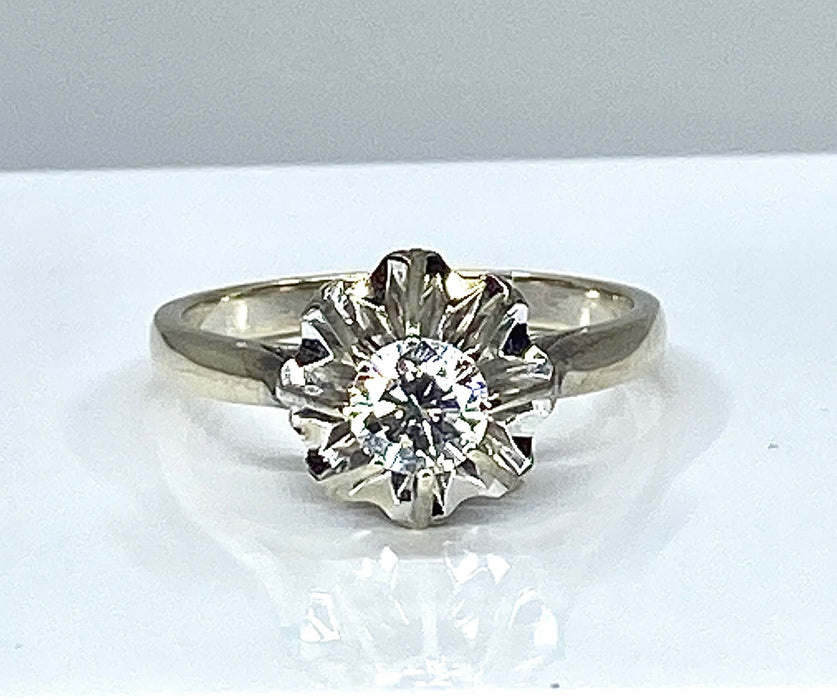 Witgouden solitaire ring met diamant 0,40 ct