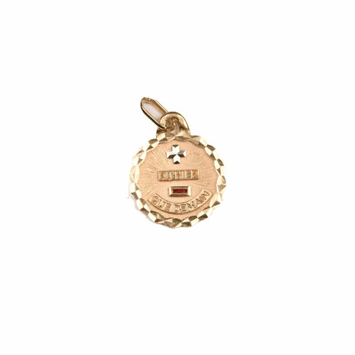 Pendentif AUGIS - Médaille d'amour - Pendentif or jaune guilloché rubis 58 Facettes