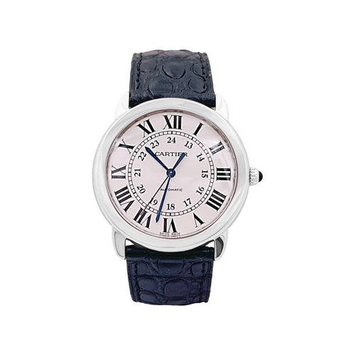 Montre Montre Cartier, "Ronde Solo", acier, cuir. 58 Facettes 34831