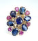 54 Importante bague or jaune, 7 saphirs et 6 rubis 58 Facettes AB454