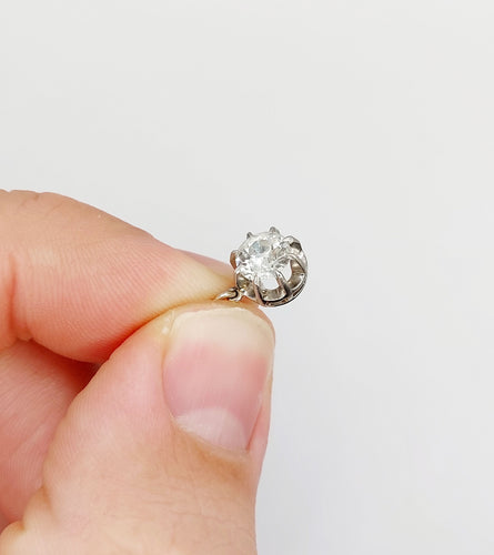 Pendentif Pendentif antique or blanc 18k diamant taille ancienne 0,80 carats (circa 1900) 58 Facettes A06046