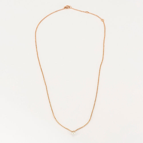 Collier COLLIER OR ROSE DIAMANT 0,10ct 58 Facettes M8927