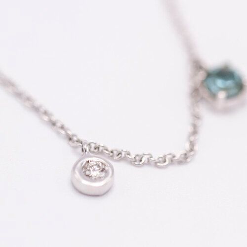 BELL Halskette aus Weißgold und blauem Topas 