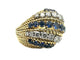 PIAGET. Vintage ring in 18K yellow gold, sapphires and diamonds 