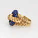 Bague 70s lapis lazuli anneau ovale vintage 18k jaune or sz 6.75 bijoux bien successoral 58 Facettes G13413