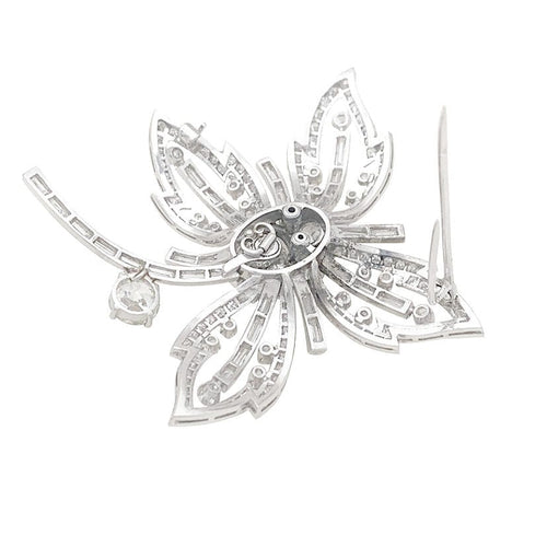Broche Broche "Fleur" platine, or blanc, diamants. 58 Facettes 33787