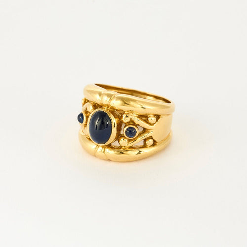 Bague 56 Bague jonc or jaune et saphir 58 Facettes SAI0527