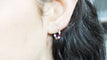 Boucles d'oreilles Boucles d'oreilles créoles en or blanc, rubis et diamants 58 Facettes 32986