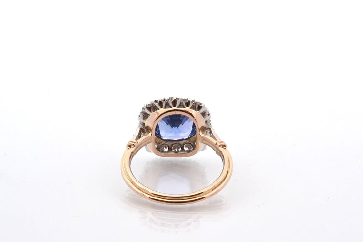 Bague vintage saphir de 3,48cts et diamants 58 Facettes 27457-27294