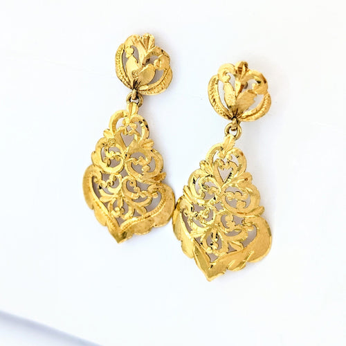 Boucles d'oreilles Paire de pendants d'oreilles en or jaune 18 carats 58 Facettes 32243