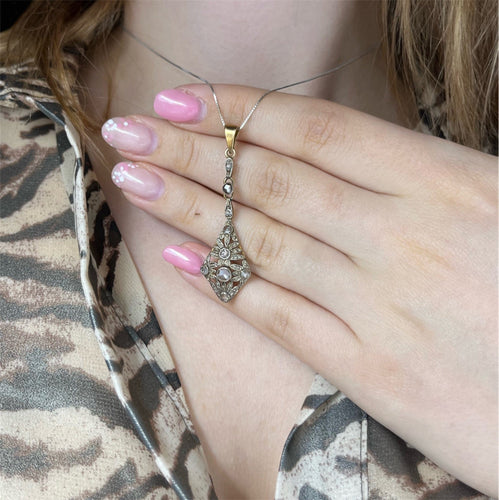 Pendentif Pendente Jugendstil, Impero Austroungarico 58 Facettes