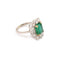Bague Pompadour Emeraude Brésil 4.21 Carats Diamants Or Gris 18 Carats (Certificat) 58 Facettes BEM43