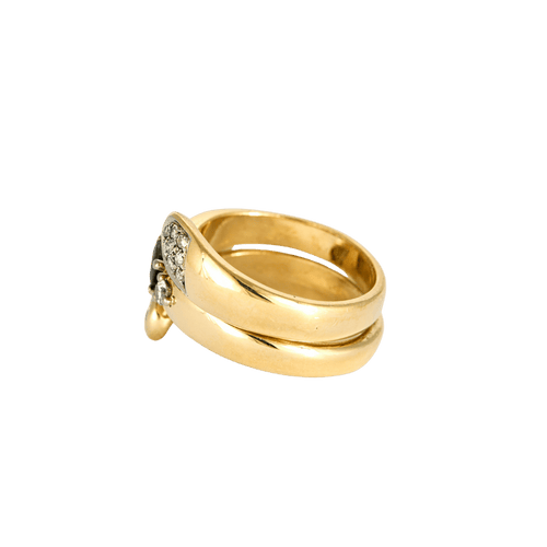 Bague 59 BAGUE OR JAUNE DIAMANTS ET SAPHIR 58 Facettes BO/240042