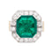 Bague 54 Bague vintage platine et or, émeraude, diamants. 58 Facettes 33847