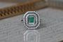 Bague 54 Antique emerald diamond ring 58 Facettes