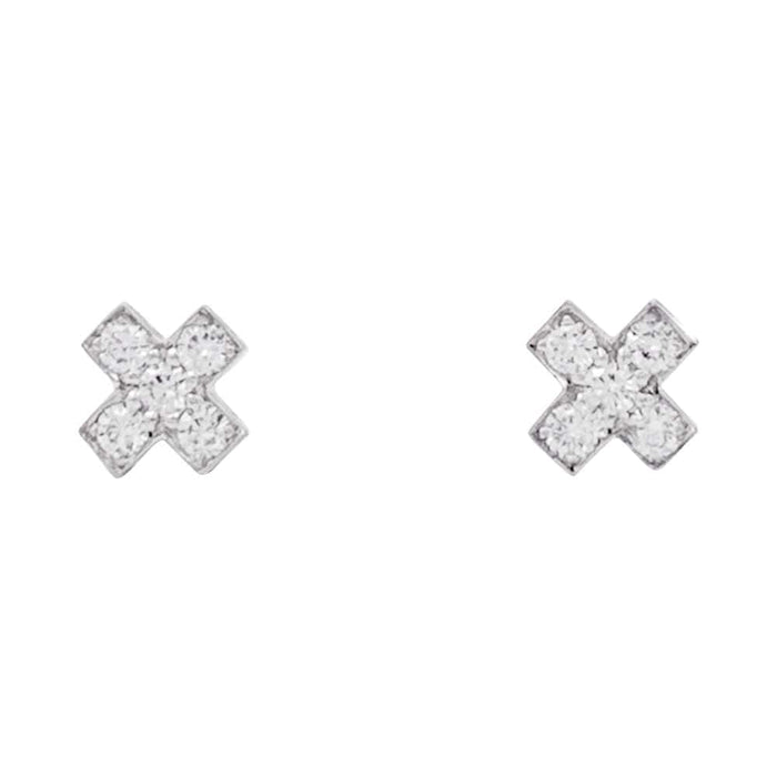 Boucles d'oreilles Boucles d'oreilles Tiffany & Co., "Croix", diamants, platine. 58 Facettes 33928