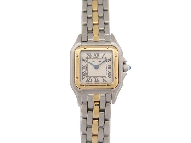 Montre vintage montre CARTIER panthere pm 23 mm or et acier quartz 58 Facettes 264500
