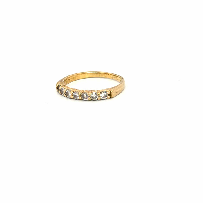 Bague 55 Alliance Demi-Tour Or Jaune Diamants 58 Facettes 105-GS50465-6