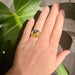 Bague double Jonc or jaune, saphir jaune, saphir bleu 58 Facettes 381